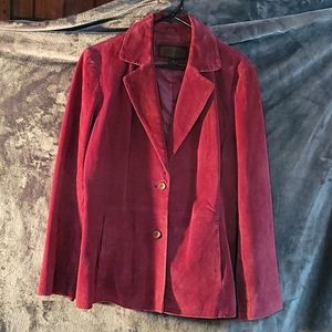 Siena Red Suede Leather Size 14 Jacket